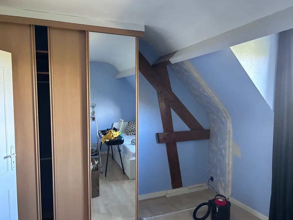 Préparation des murs, application enduit de lissage et ponçage